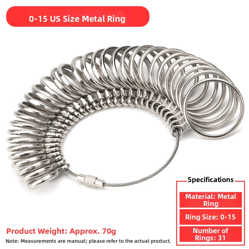 Ring Sizer & Mandrel Set – US Ring Size Measurement Tool with Alloy Ring Gauge & Aluminum Mandrel (0–13 / 0–15)