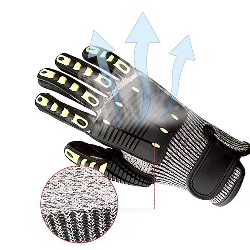 13-Gauge TPR Cut Resistant Nitrile Work Gloves Anti-Slip