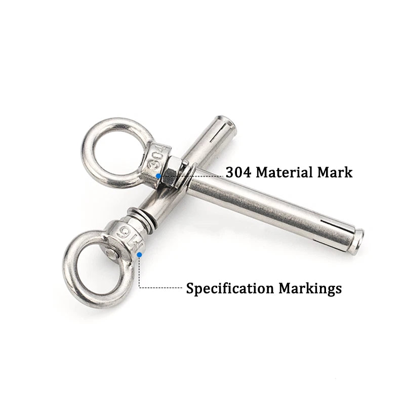 304 Stainless Steel Expansion Eyebolts – Ring Expansion Bolts M6 M8 M10 M12