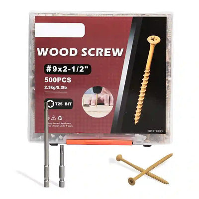 Yellow Deck Screws Set T25 Torx Self Tapping Wood Screws Exterior Deck Screws