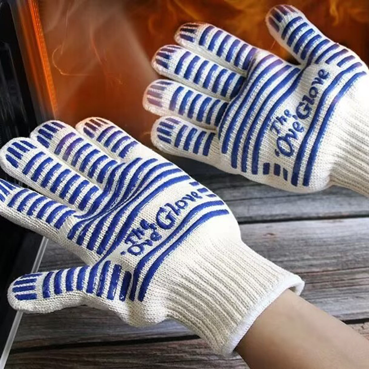 Professional 300°C Heat Resistant Gloves for Oven, BBQ & Grilling - Multi-Layer Silicone Insulated