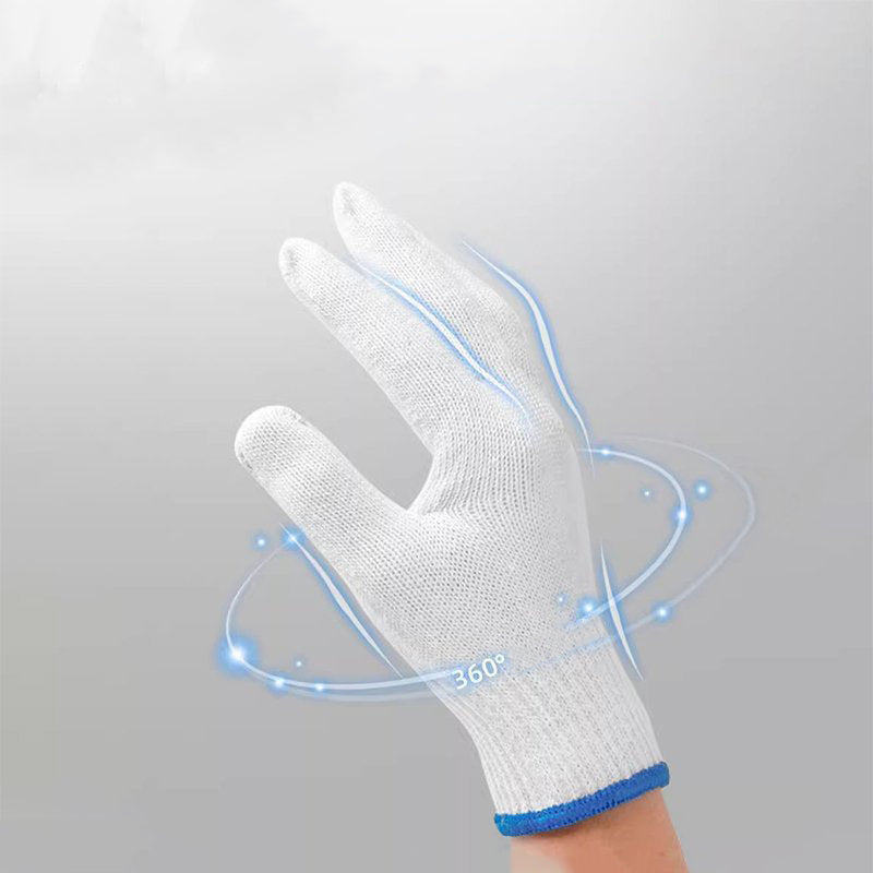 Cotton Nylon Work Gloves Anti-Slip & Durable for Construction