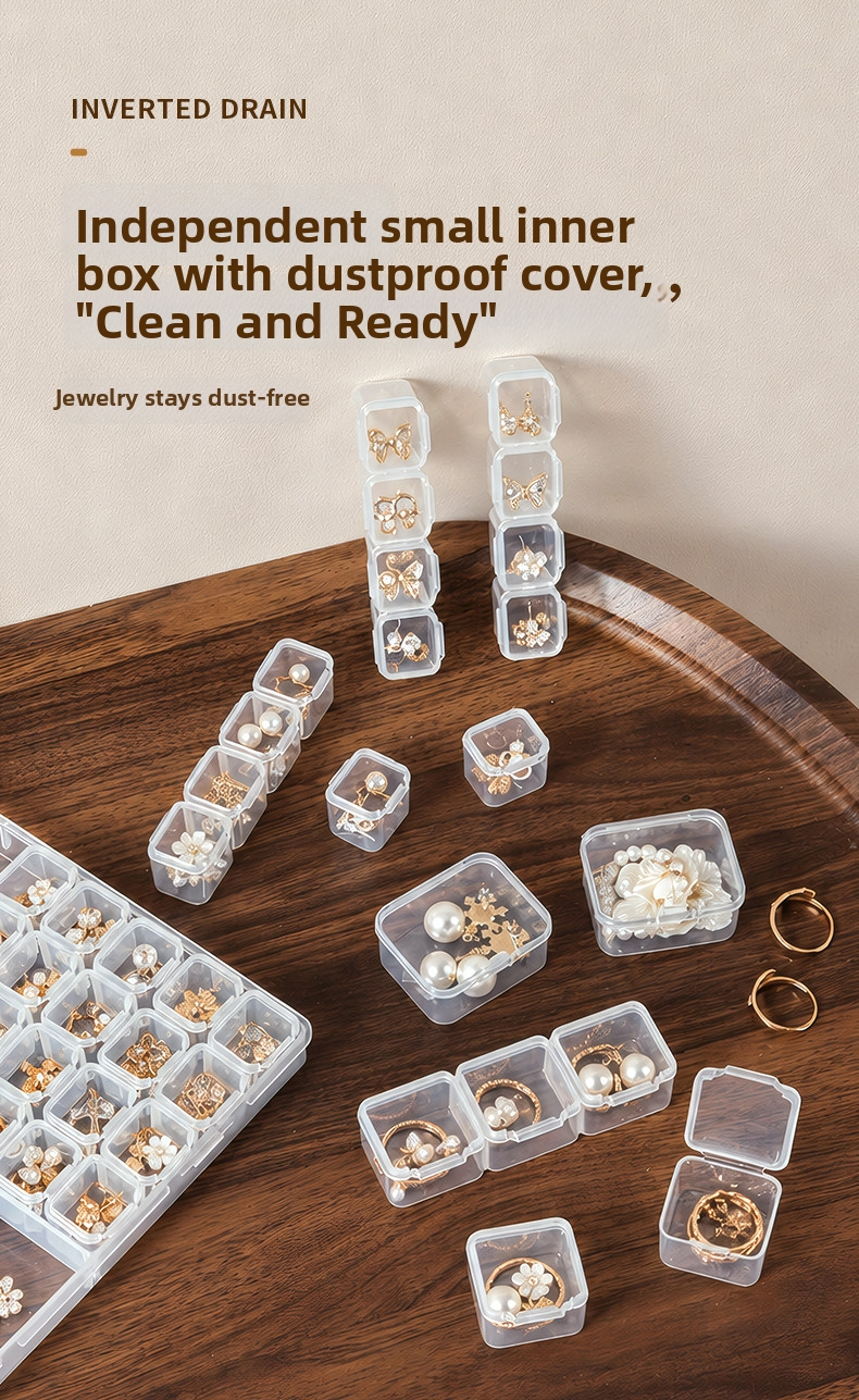 Anti-Tarnish Transparent Jewelry Storage Box – Multi-Compartment for Earrings, Rings & Necklaces