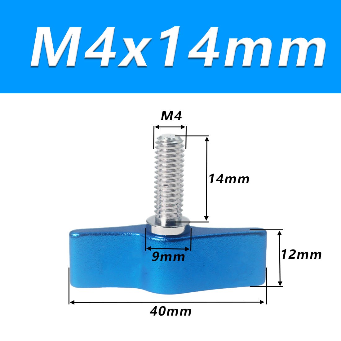 1/4 M4 M5 M6 Clamping Thumb Screw Tee Wing Knob Head Hand Grip Bolt Aluminum - HomeDIYer