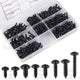 340pcs Black Self Tapping/Drilling Screws Small Phillips Dome Head For Wood/meta