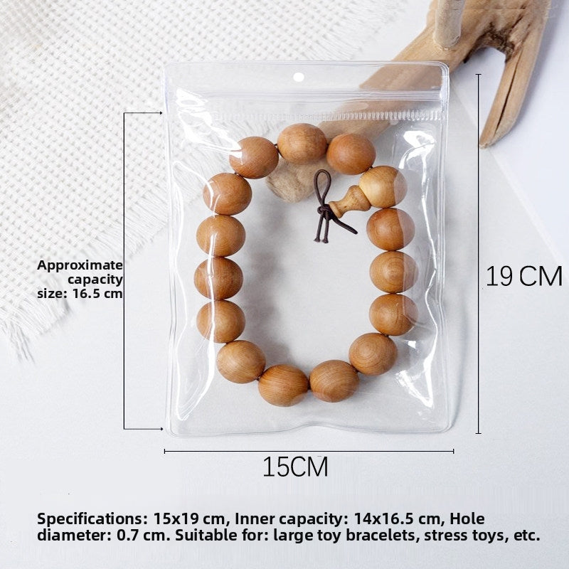 PVC Transparent Zip-Seal Hanging Display Bags – Jewelry, Earring & Jade Storage with Hang Hole