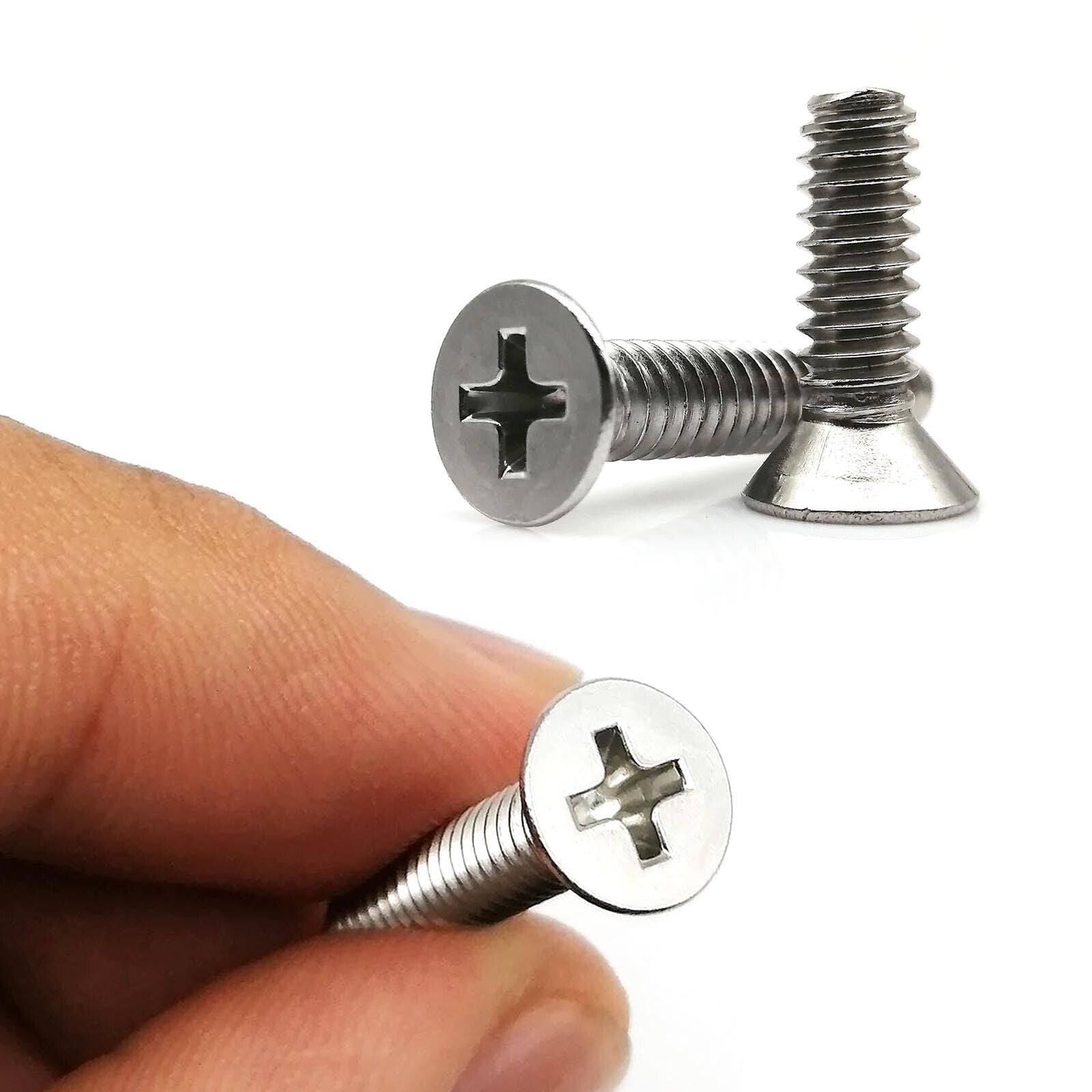 A2 Stainless Steel M5 Countersunk Flat Head Phillips Machine Screws DIN 965 — 6mm to 200mm