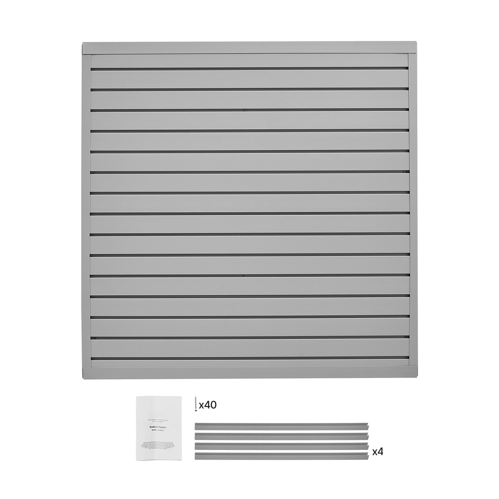 4 x 4 ft Slat Wall Paneling PVC Grey Garage Slatwall with Modular Design