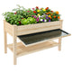 Raised Garden Bed 48"x23"x31.1" – Elevated Wood Planter with Water Tray & Storage Shelf