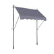 118 in. Manual Retractable Patio Awning, No-Drill, Adjustable Angle & Height, Privacy Curtain – Grey