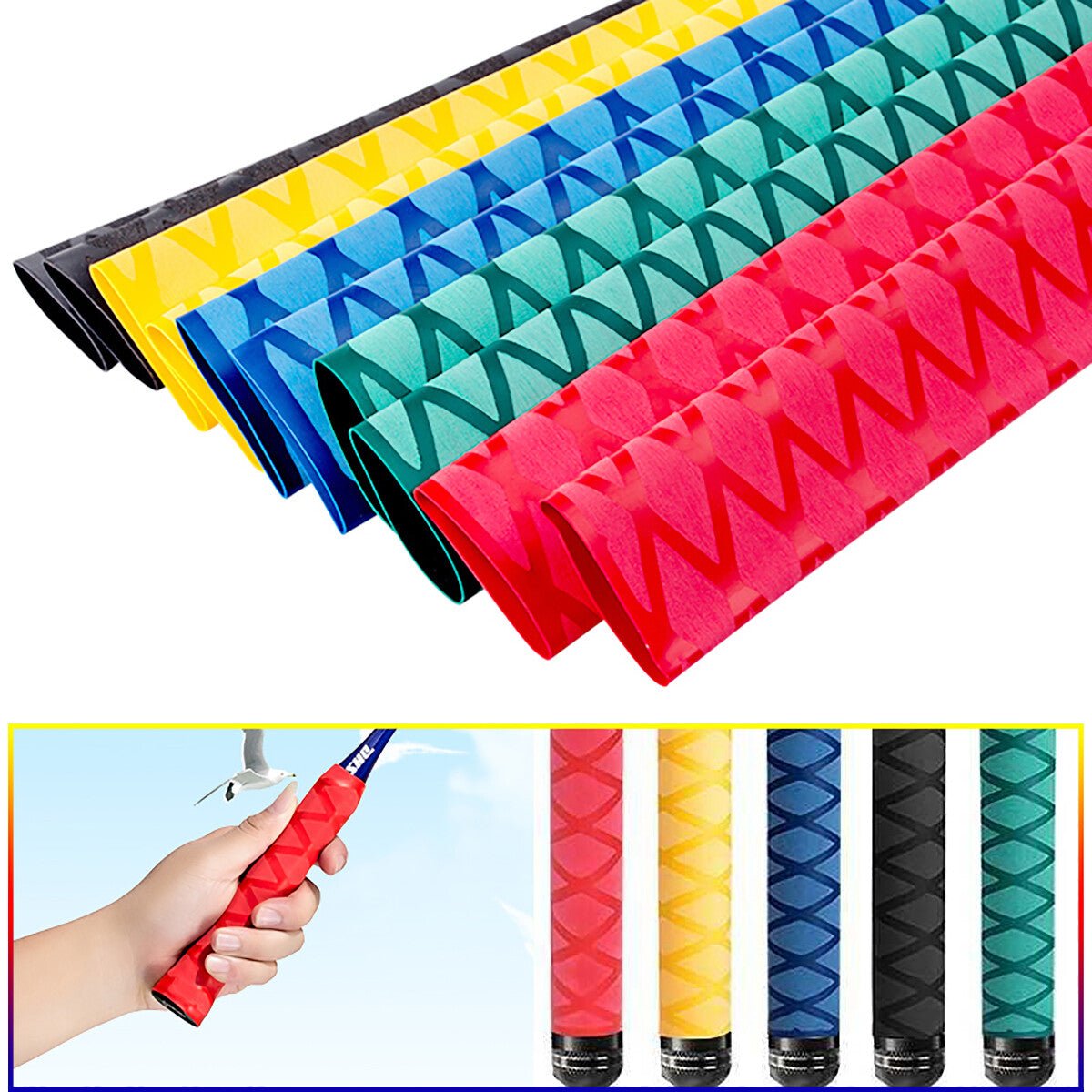 Non - Slip Textured Heat Shrink Tubing – X - Wrap Handle Grip Sleeve - HomeDIYer