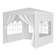 10x10 ft Party Tent with 4 Removable Sidewalls, Tool-Free Setup, UV & Water-Resistant PE, Powder-Coated Frame – White