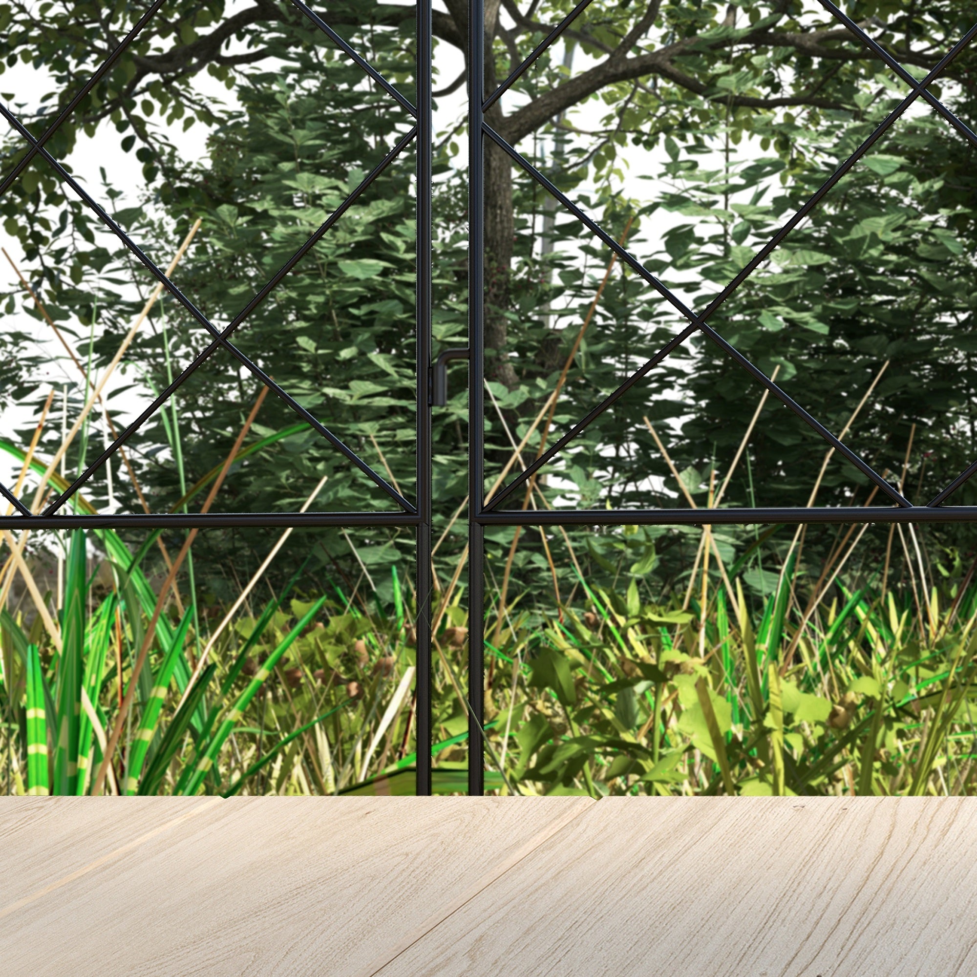 Outsunny Garden Fence, 4 Pack Steel Fence Panels, 11.4' L x 43" H, Rust-Resistant Animal Barrier Decorative Border Flower Edging for Yard, Landscape, Patio, Outdoor Decor, Arched Vines