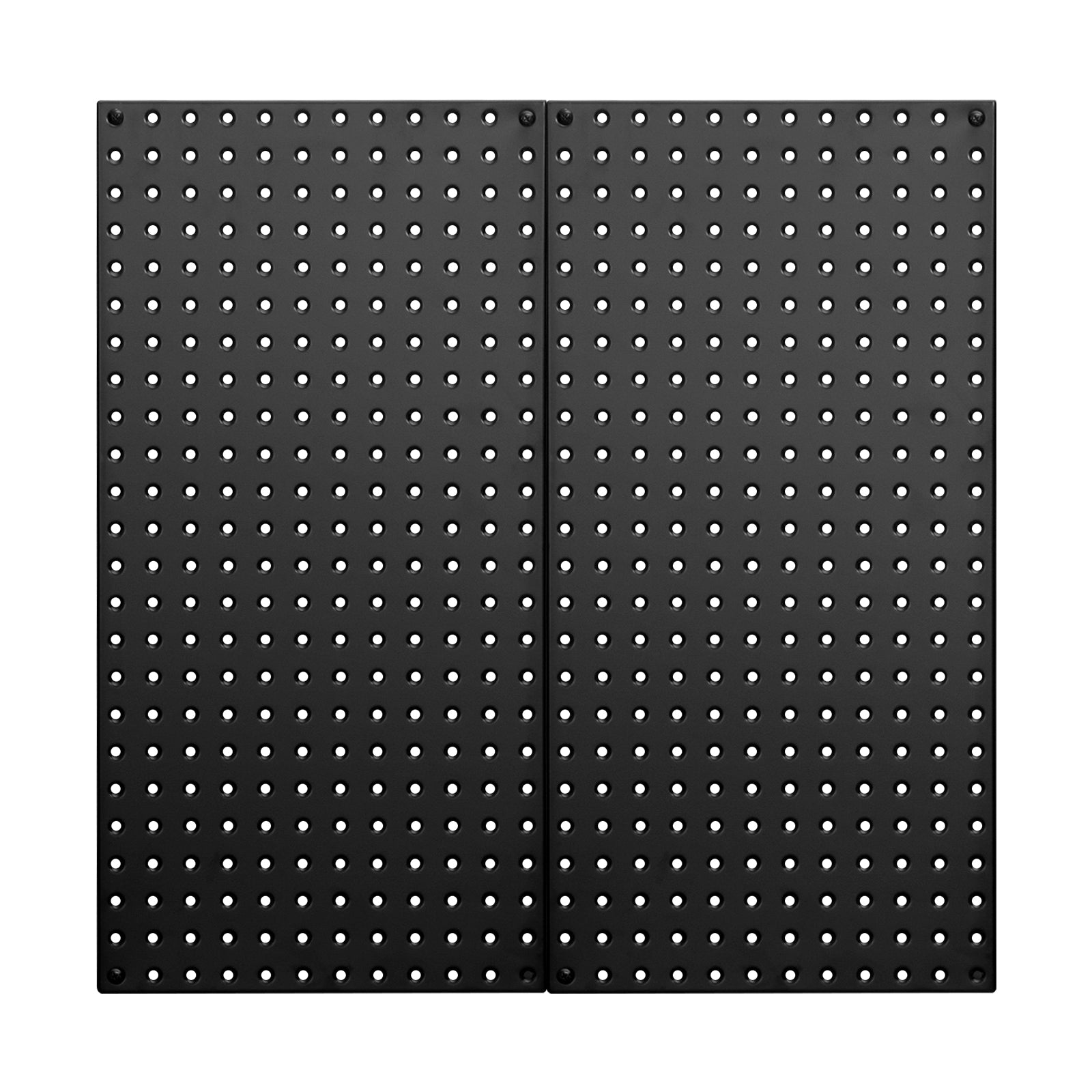 Metal Pegboard Panels 2-Pack, 24"x12" Steel Wall Organizer for Garage Tool Storage, 88 lb Capacity, Black