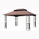 13x10 Ft Outdoor Patio Gazebo with Double-Tiered Roof & Mosquito Net, Brown
