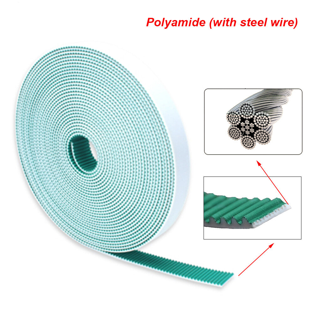 HTD Timing Belt Open End — PU Polyurethane 3M 5M 8M, 10–40mm Wide, Cut-to-Length