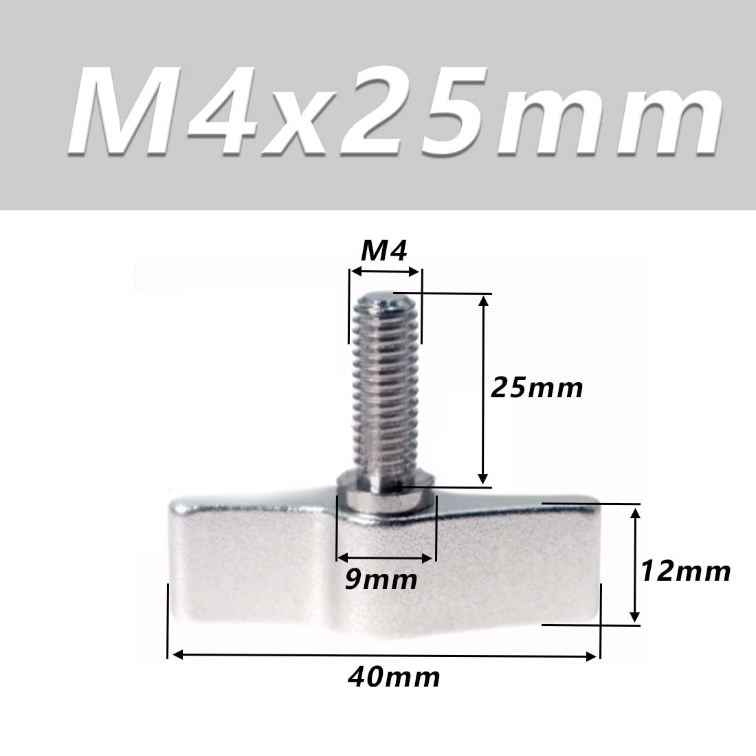 1/4 M4 M5 M6 Clamping Thumb Screw Tee Wing Knob Head Hand Grip Bolt Aluminum - HomeDIYer