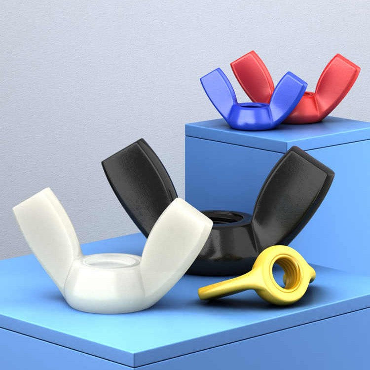 Nylon Butterfly Wing Nuts For Nylon Screws Bolts Black/White/Red/Blue/Yellow