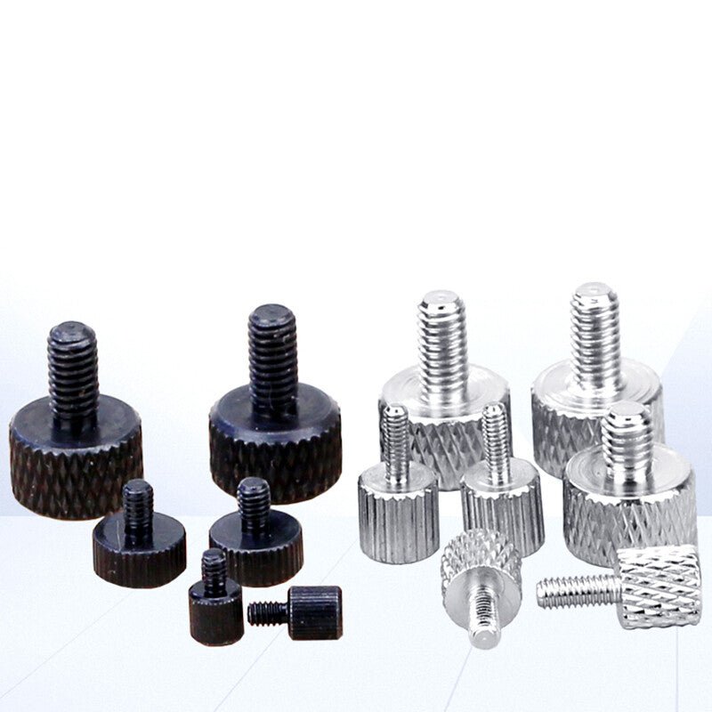 Knurled Thumb Screws Carbon Steel Hand Grip Knob Bolts M2.5 Round Flat Head - HomeDIYer