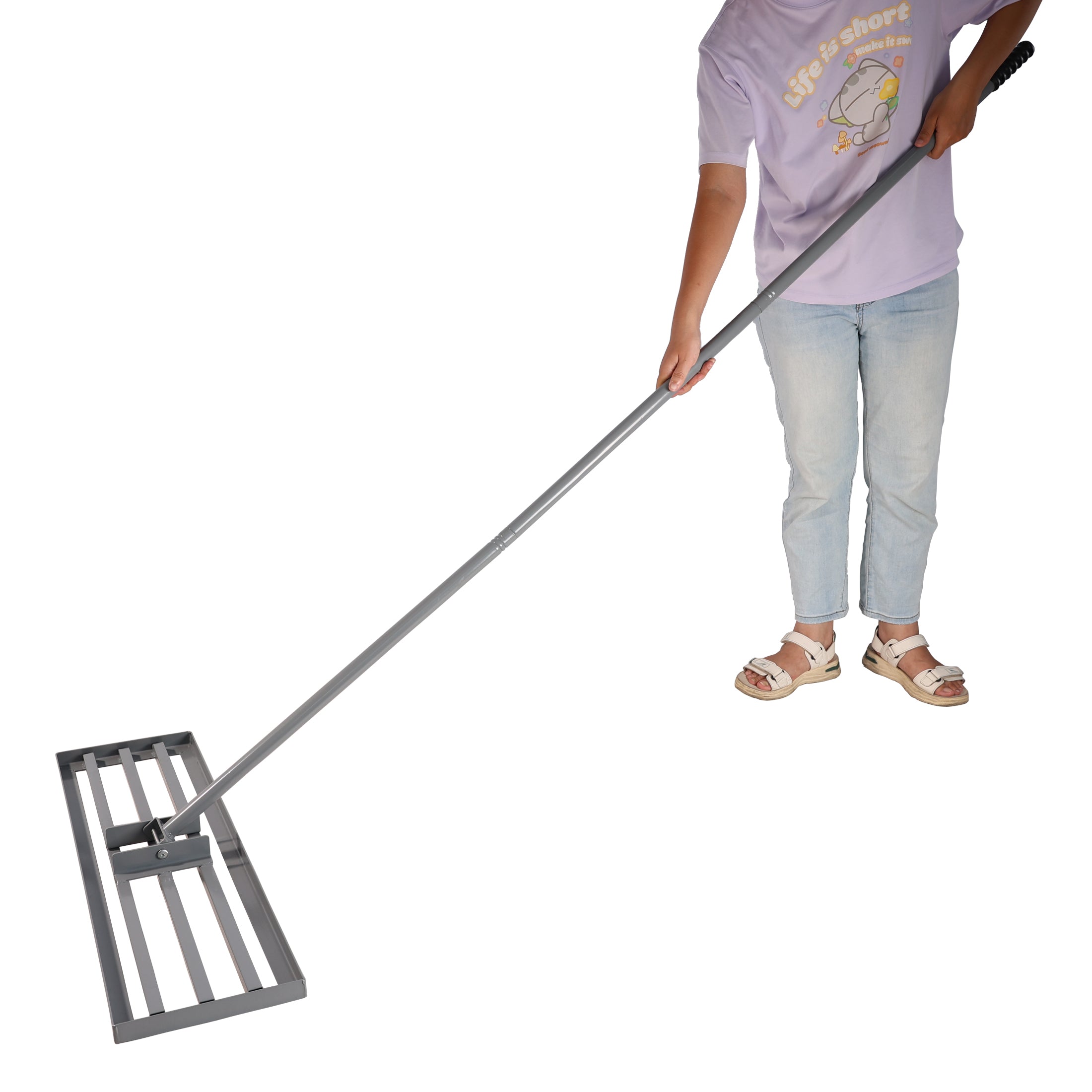 Garden backyard farmland golf course compost sand leveling with 79.5 long handle heavy duty tool lawn leveling rake