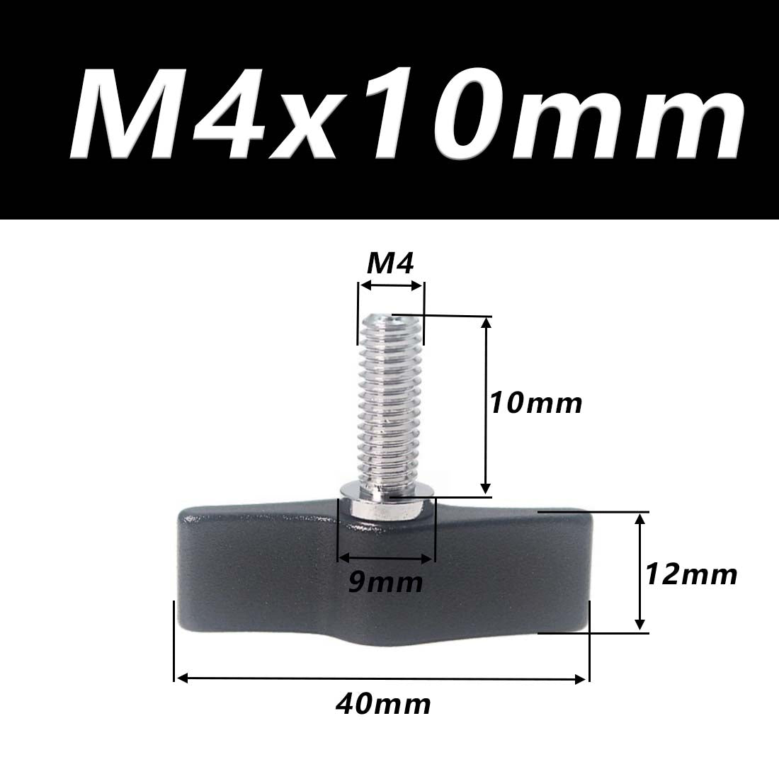 1/4 M4 M5 M6 Clamping Thumb Screw Tee Wing Knob Head Hand Grip Bolt Aluminum - HomeDIYer