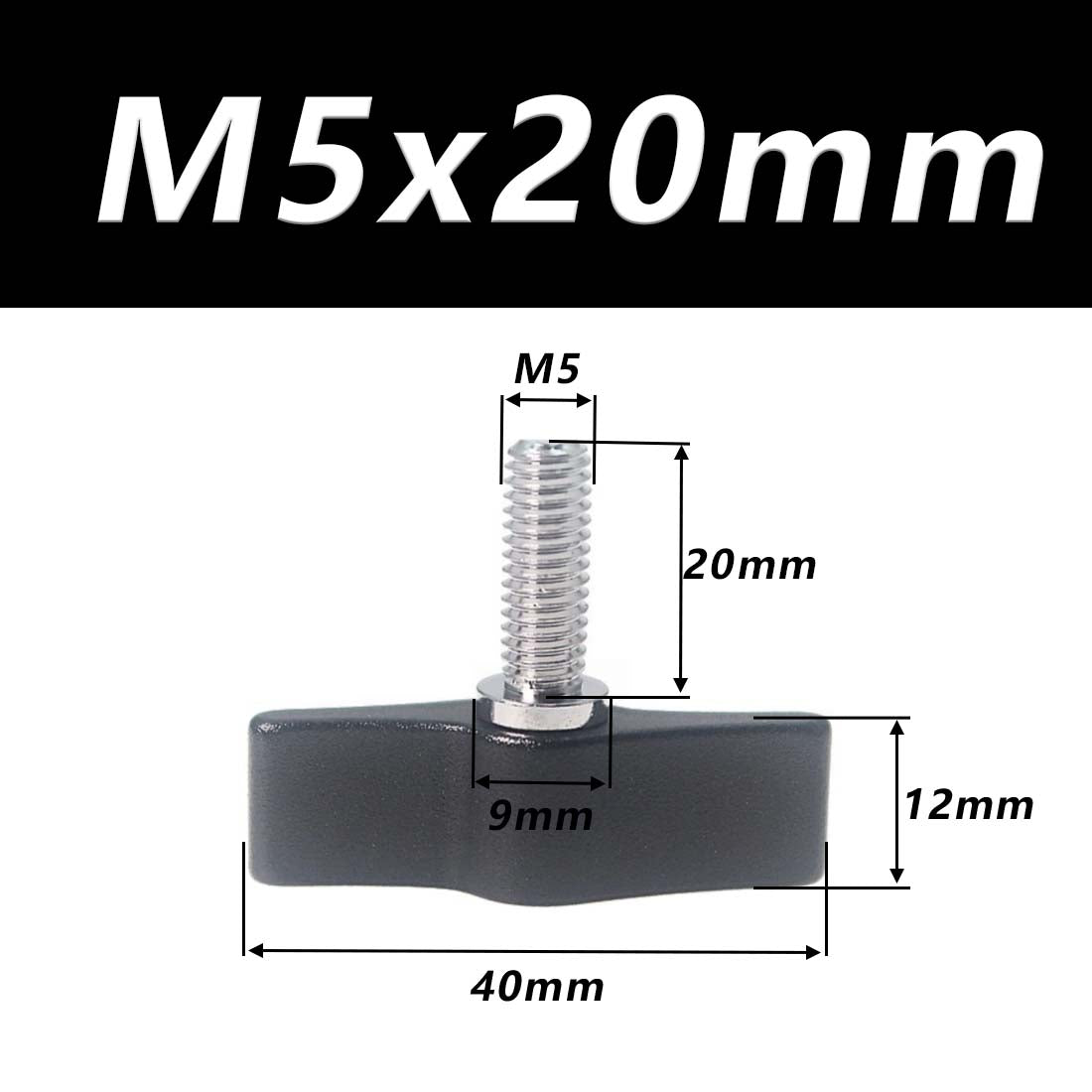 1/4 M4 M5 M6 Clamping Thumb Screw Tee Wing Knob Head Hand Grip Bolt Aluminum - HomeDIYer