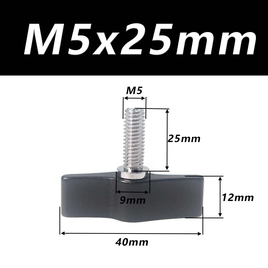 1/4 M4 M5 M6 Clamping Thumb Screw Tee Wing Knob Head Hand Grip Bolt Aluminum - HomeDIYer