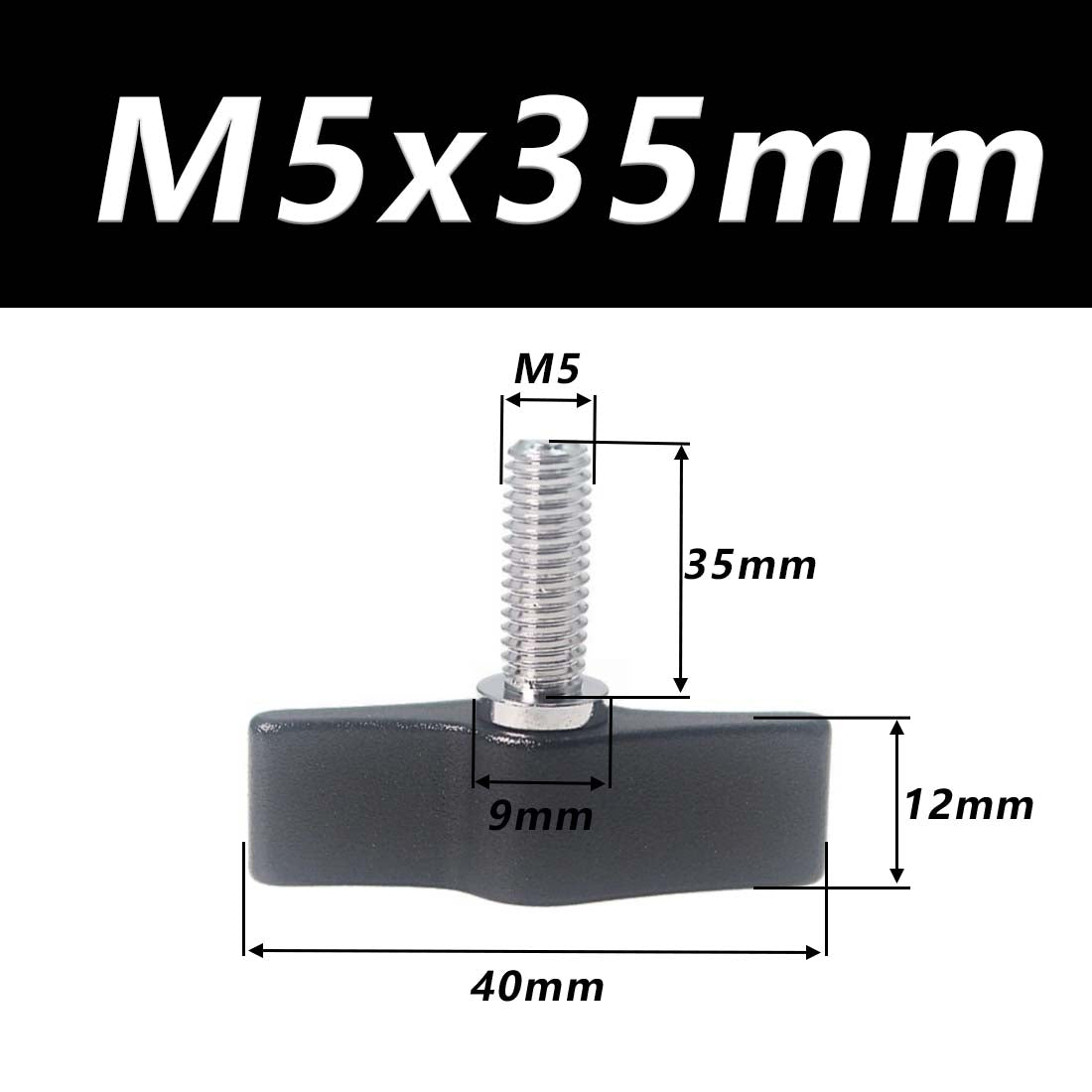 1/4 M4 M5 M6 Clamping Thumb Screw Tee Wing Knob Head Hand Grip Bolt Aluminum - HomeDIYer