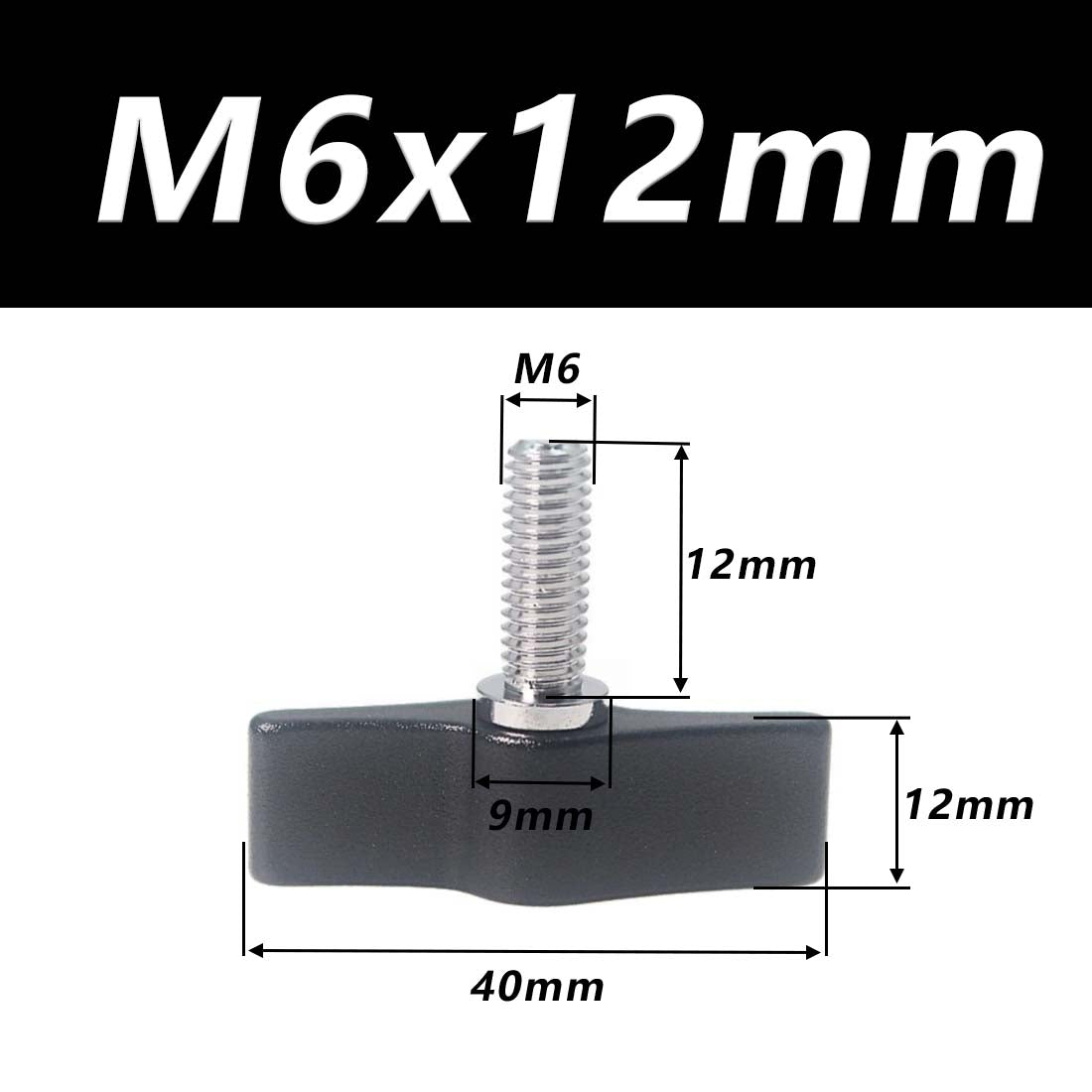 1/4 M4 M5 M6 Clamping Thumb Screw Tee Wing Knob Head Hand Grip Bolt Aluminum - HomeDIYer