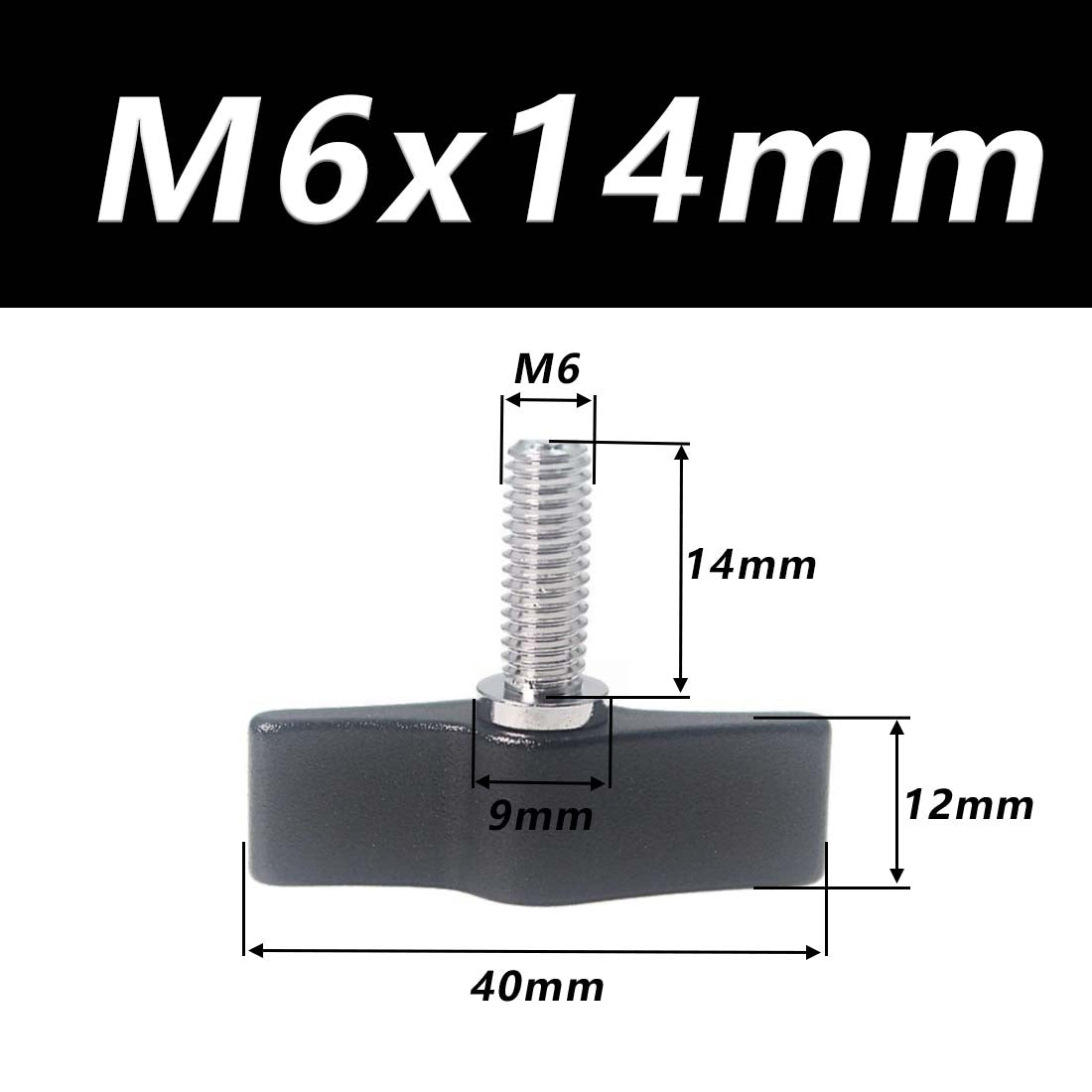1/4 M4 M5 M6 Clamping Thumb Screw Tee Wing Knob Head Hand Grip Bolt Aluminum - HomeDIYer