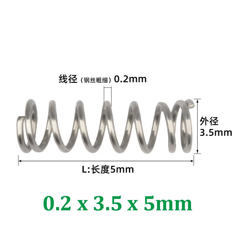 Compression Spring 0.2-0.5mm Wire Diameter Pressure Small Spring Stainless Steel