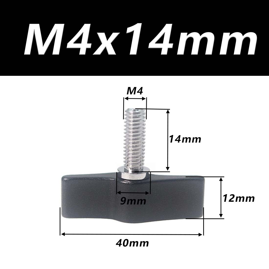 1/4 M4 M5 M6 Clamping Thumb Screw Tee Wing Knob Head Hand Grip Bolt Aluminum - HomeDIYer