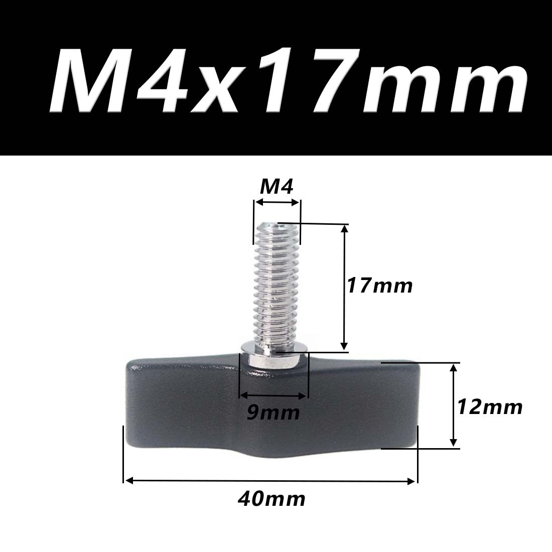 1/4 M4 M5 M6 Clamping Thumb Screw Tee Wing Knob Head Hand Grip Bolt Aluminum - HomeDIYer