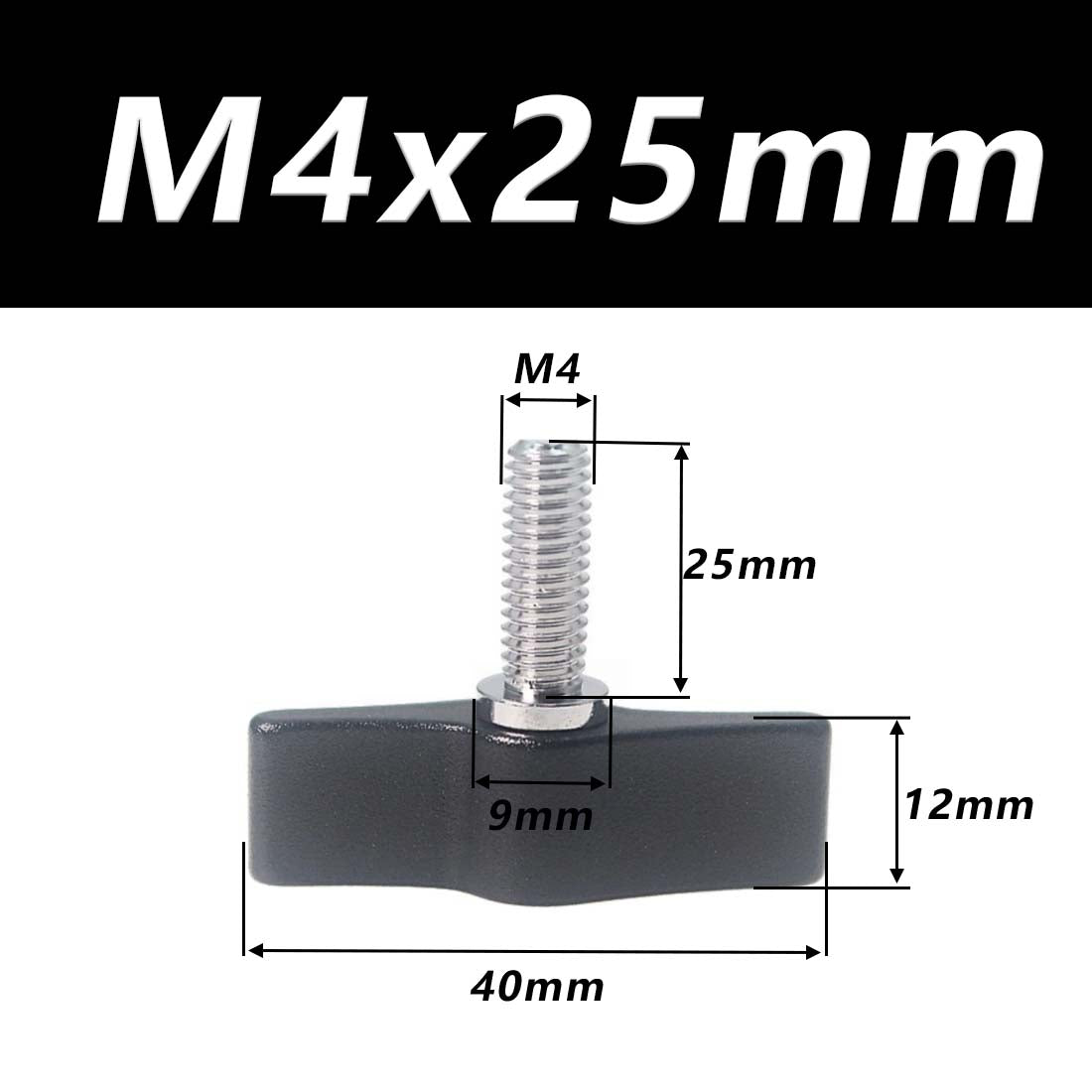 1/4 M4 M5 M6 Clamping Thumb Screw Tee Wing Knob Head Hand Grip Bolt Aluminum - HomeDIYer