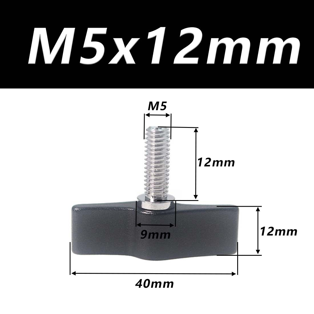 1/4 M4 M5 M6 Clamping Thumb Screw Tee Wing Knob Head Hand Grip Bolt Aluminum - HomeDIYer