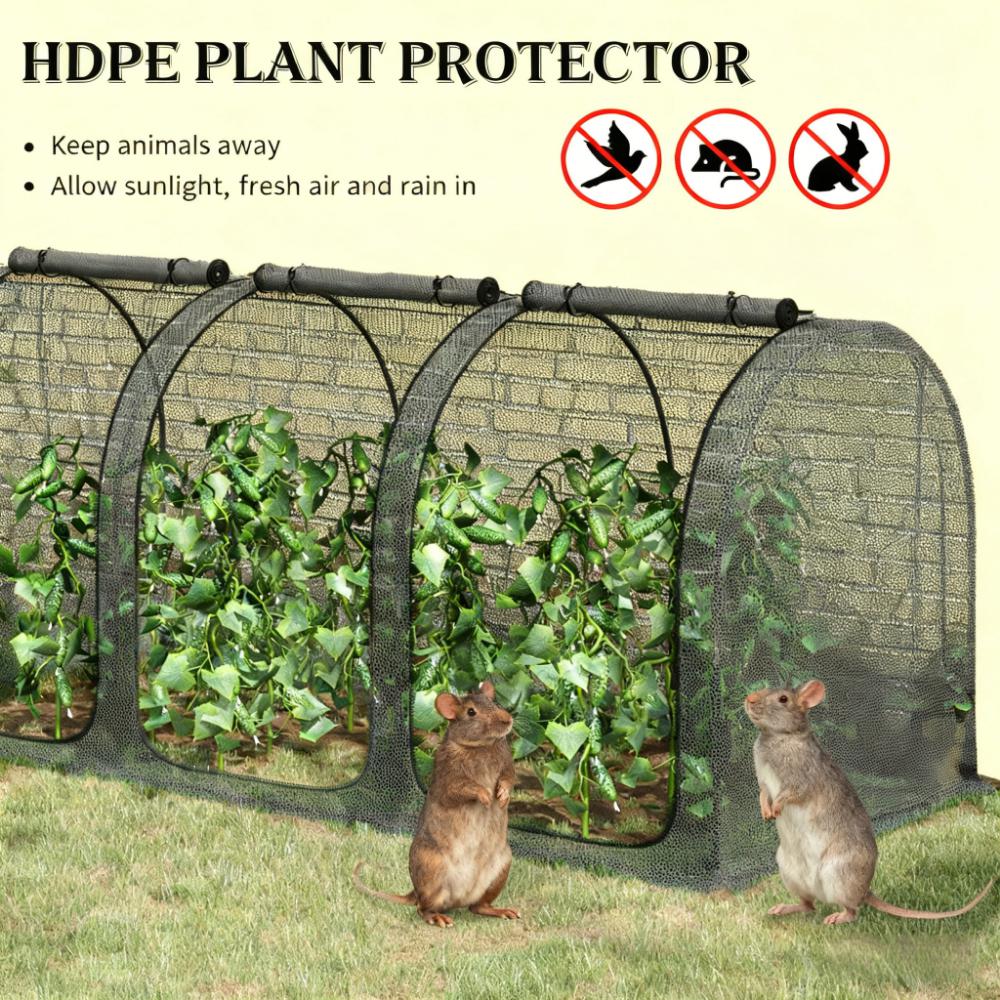Easy to use Crop Cage,Plant Protection Tent,with Zippered Doors,Storage Bag and Ground Stakes
