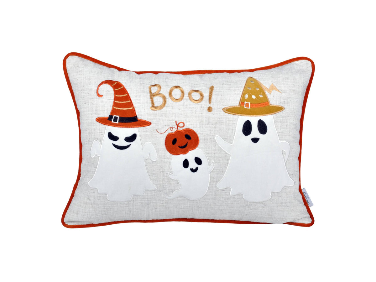 Halloween Boo Ghost Pillow 14x20 with Velvet Cover & Insert