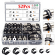 52pcs Cable Clamps Rubber Insulated Clamp Stainless Steel Fuel Line Tubing Clamp