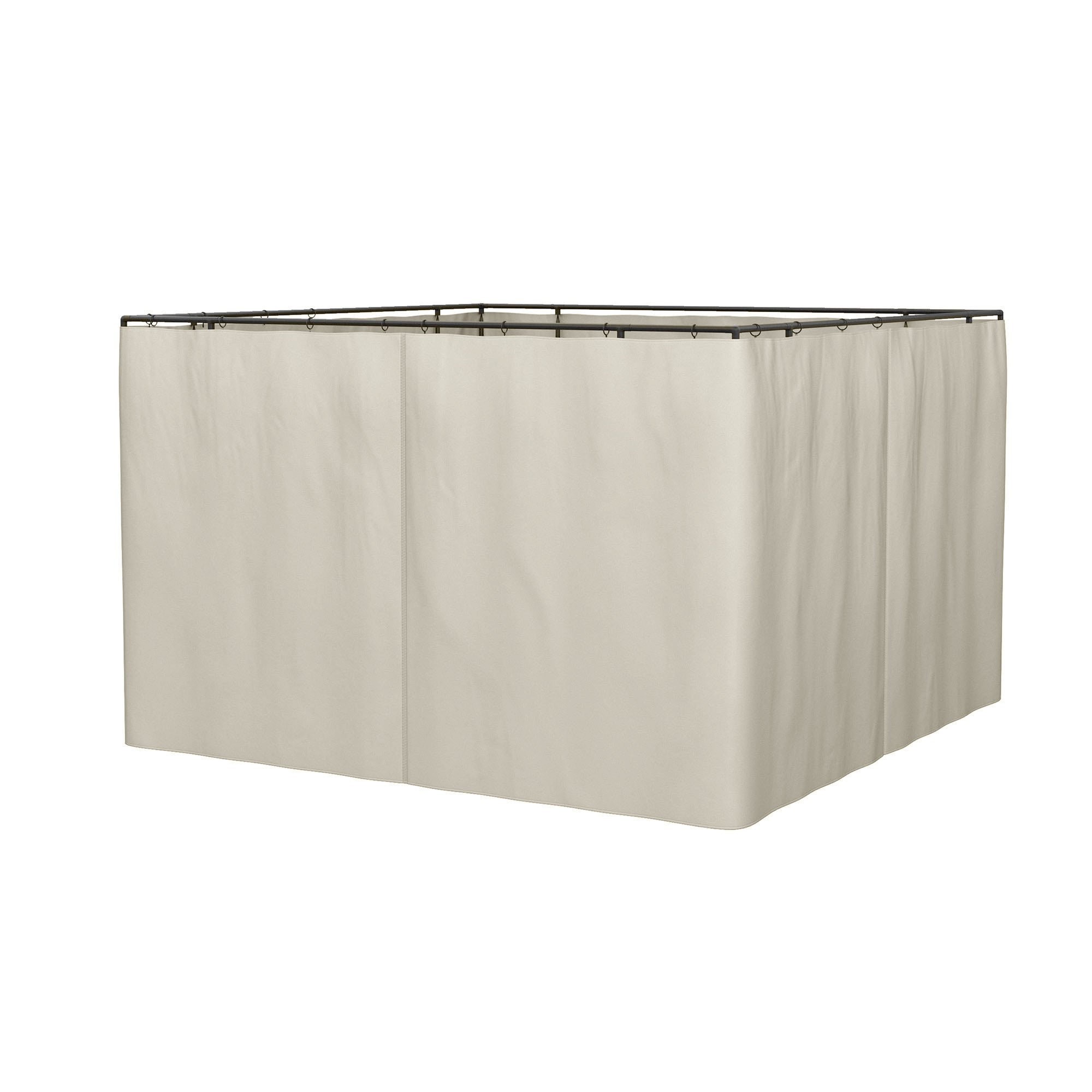 10x12 FT Gazebo Sidewall Set, 4 Polyester Panels with Zippers, Hooks & C-Rings, Beige