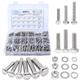 488Pcs 1/4''-3/8'' UNC Outer Hex Bolt, Washer, Nut Combination Kit Stainless Steel