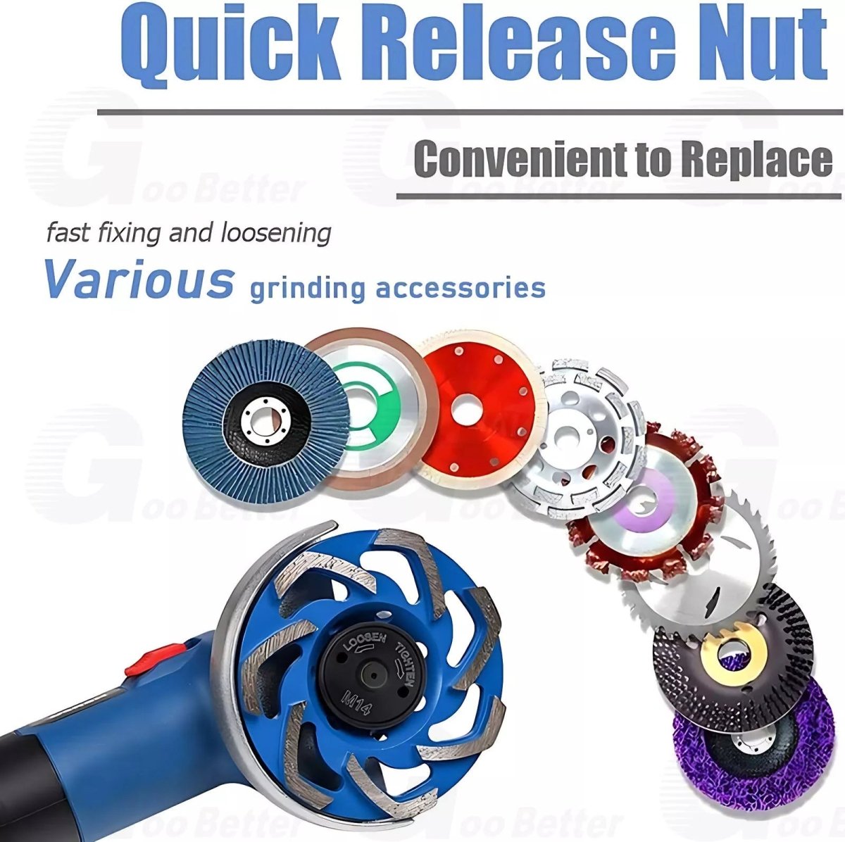 Angle Grinder Quick Change Fast Locking Nut For M14 Thread Grinders Hand Tighten - HomeDIYer