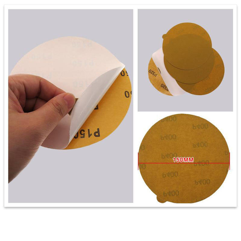 150mm 6" Sanding Discs Self Adhesive Sandpaper 40 80 100 120 150 180 - 800 Grit