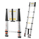 12.5FT Telescoping Aluminum Ladder — 330 lb Capacity, One‑Touch Retraction, Widened Steps, Silver