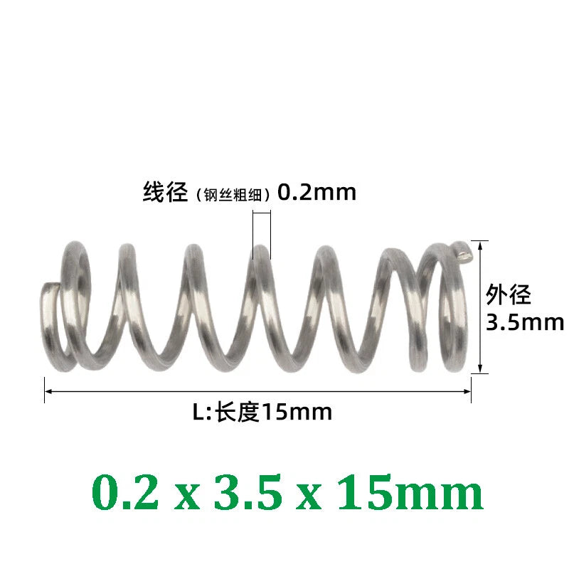 Compression Spring 0.2-0.5mm Wire Diameter Pressure Small Spring Stainless Steel