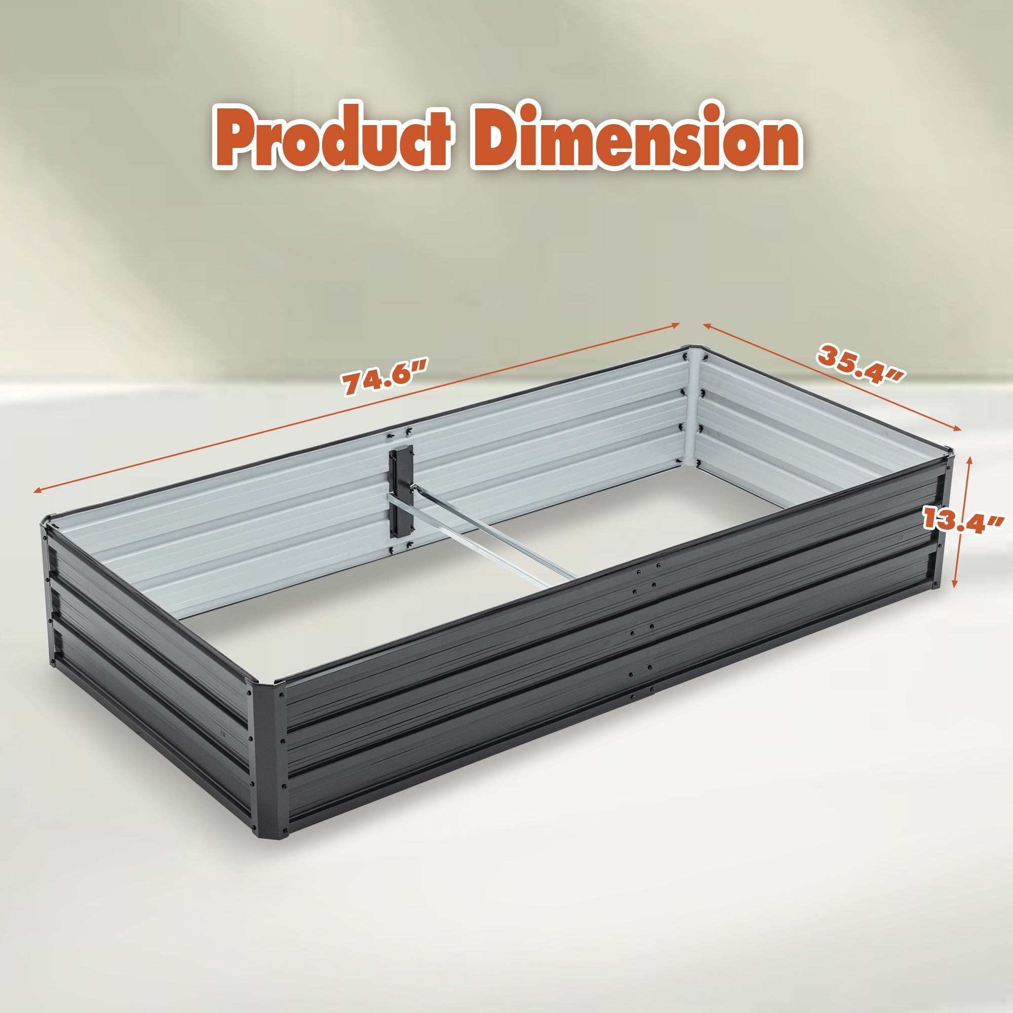 plastic galvanized planter 6x3 FT Galvanized Steel Planter