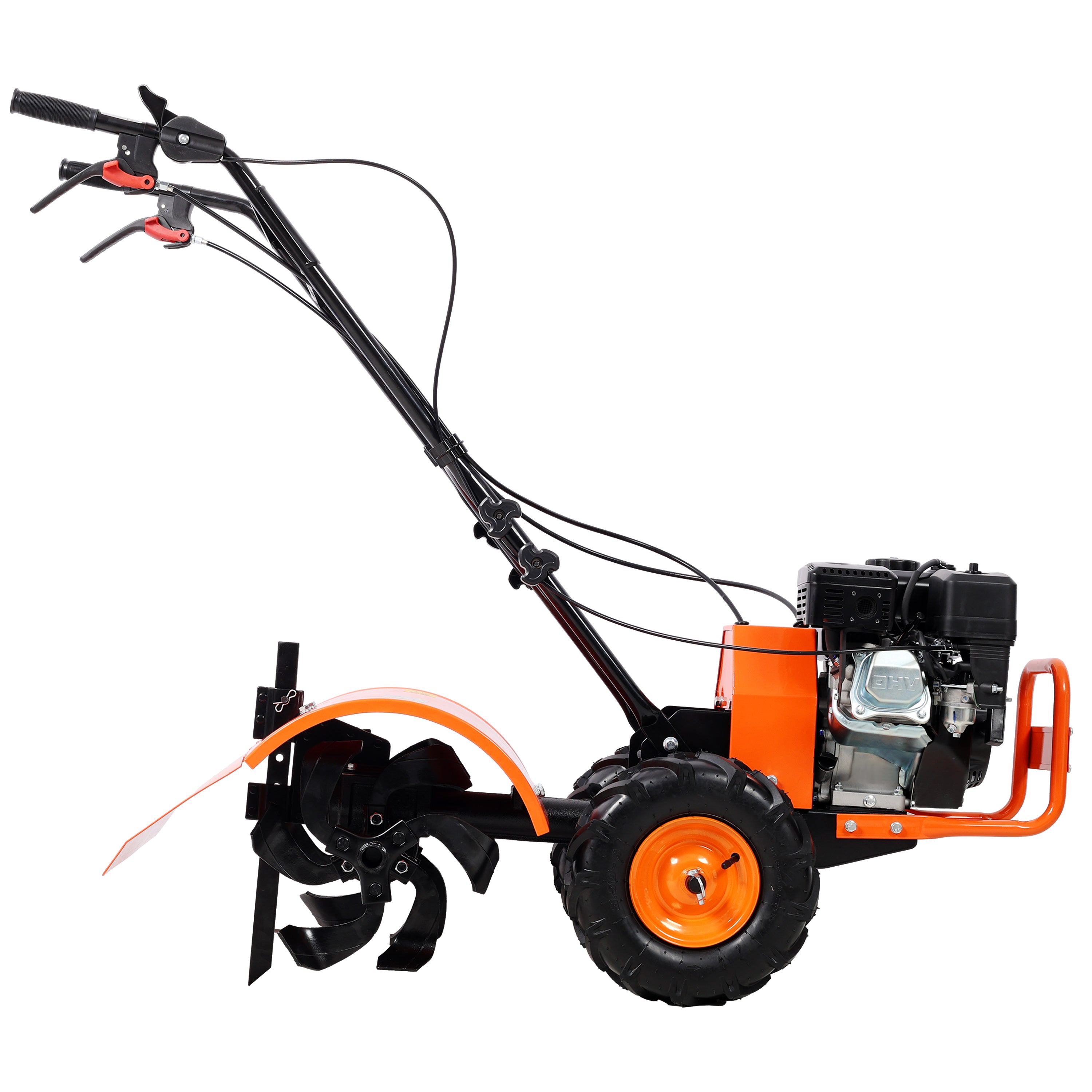 Heavy duty Power tiller, Rear Tine Tiller - 7HP Gas Engine 212CC, 20" Wide and 8" Deep Cultivator - Garden Soil Prep for Planters and Vegetable Beds and More.