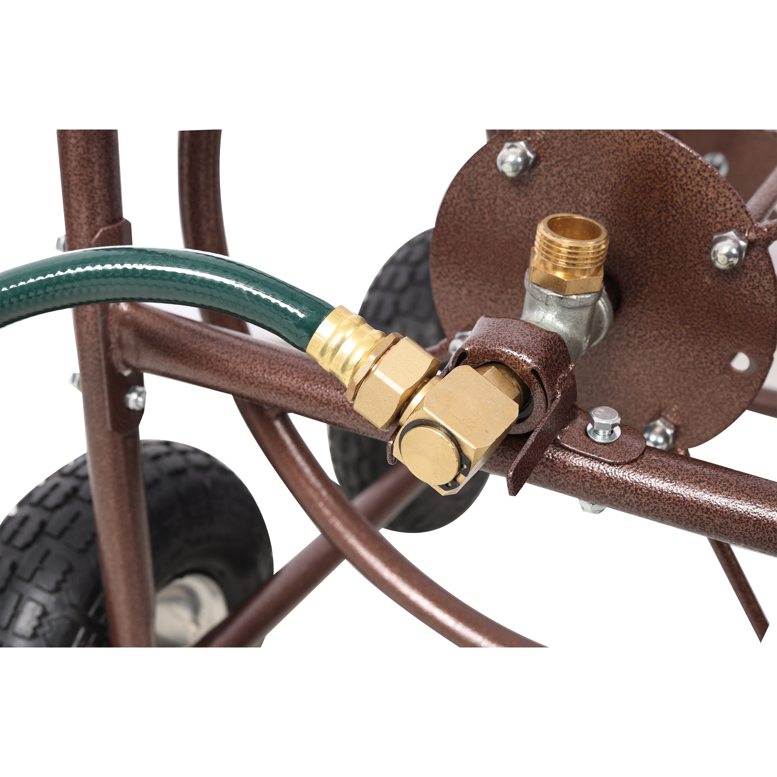 Expressions Metal Hose Reel Cart with Wheels - Heavy Duty Hose Caddie - 250 Ft Hose Capacity