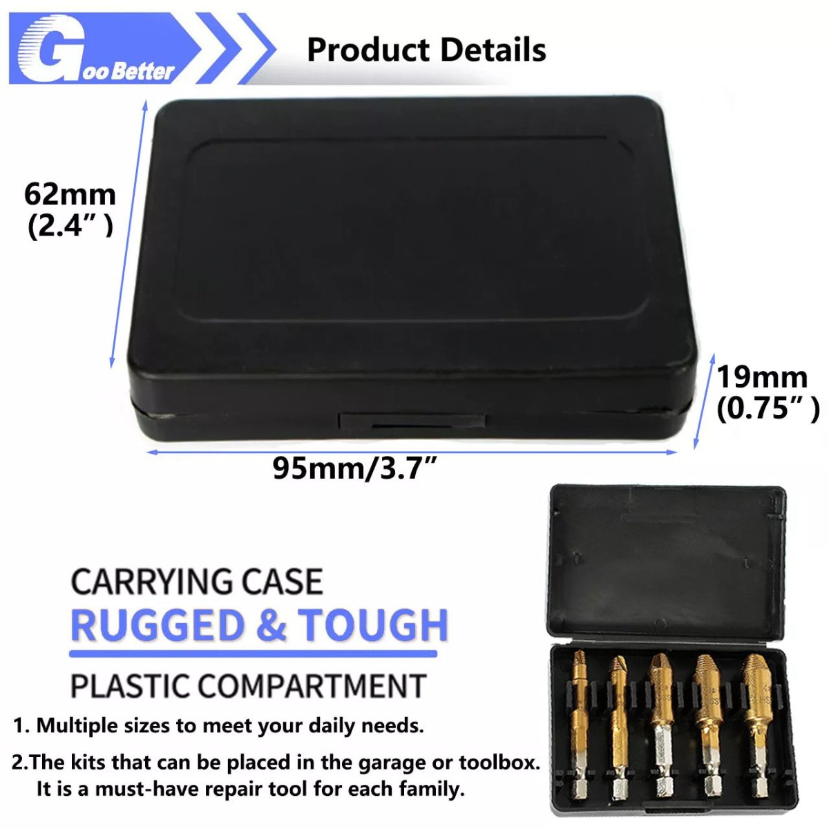 5PCS Damaged / Stripped Screw Extractor Set Bolt Broken Remover Tool Drill Bits - HomeDIYer
