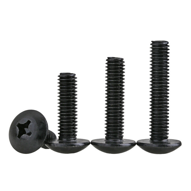Big Pan Head Phillips Machine Screws – Carbon Steel, Nickel or Black Zinc, M2 to M6