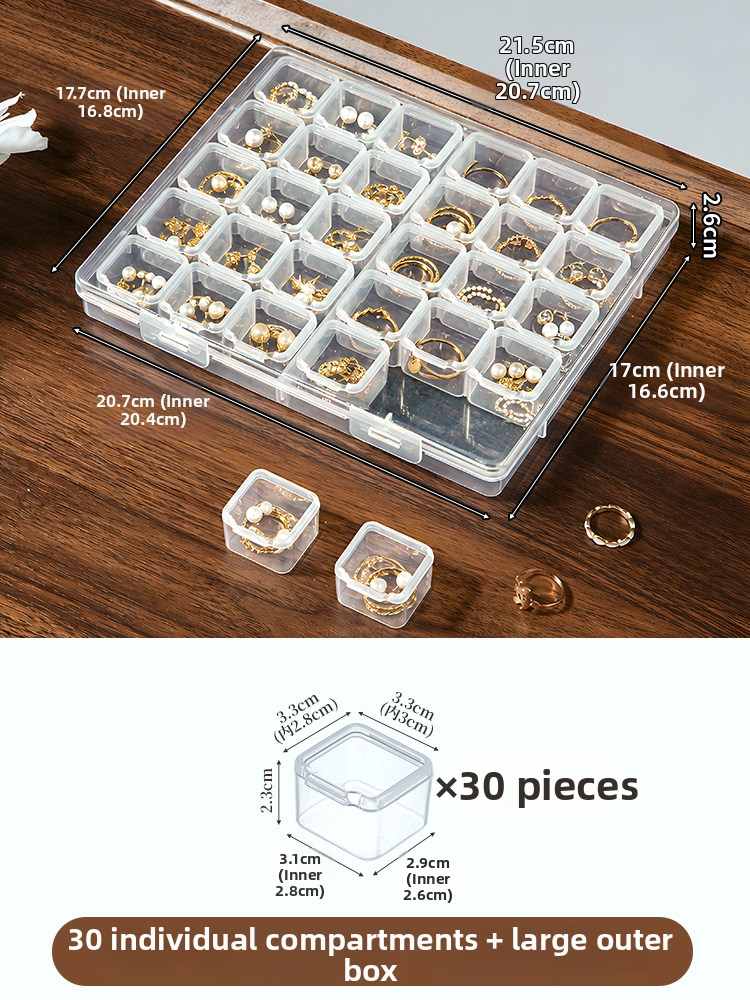 Anti-Tarnish Transparent Jewelry Storage Box – Multi-Compartment for Earrings, Rings & Necklaces